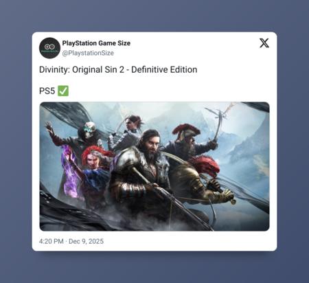 Si te quedaste con ganas de más tras Baldur's Gate 3, Larian Studios estaría a punto de relanzar otra obra maestra del RPG actualizado para PS5 y Xbox